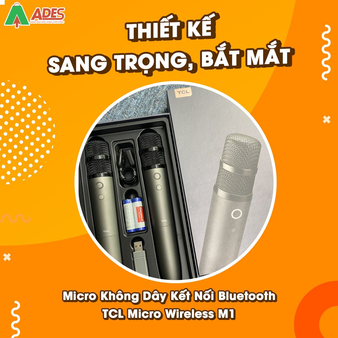 Micro khong day TCL Micro Wireless M1 thiet ke sang trong, bat mat