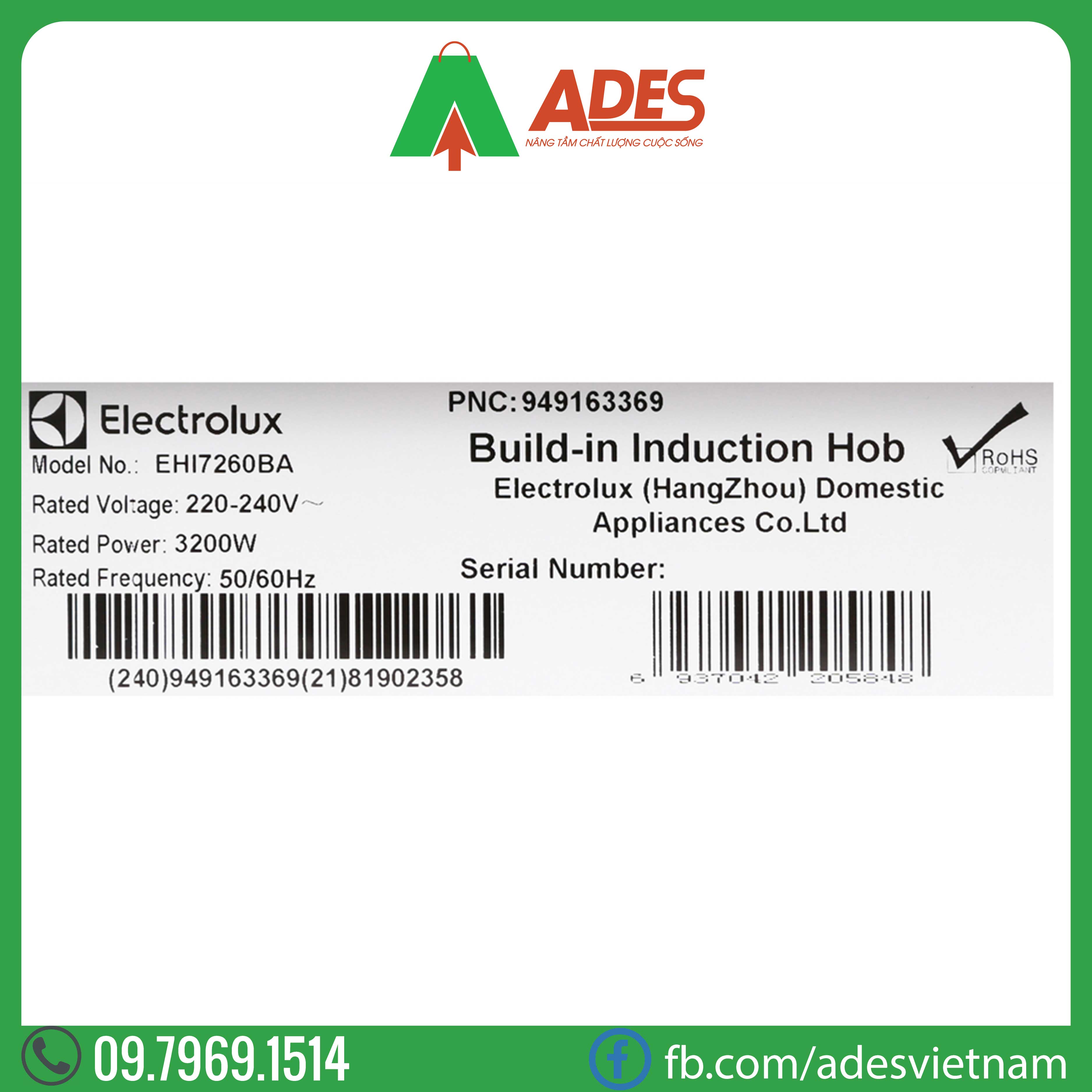 Bep tu doi Electrolux EHI7260BA
