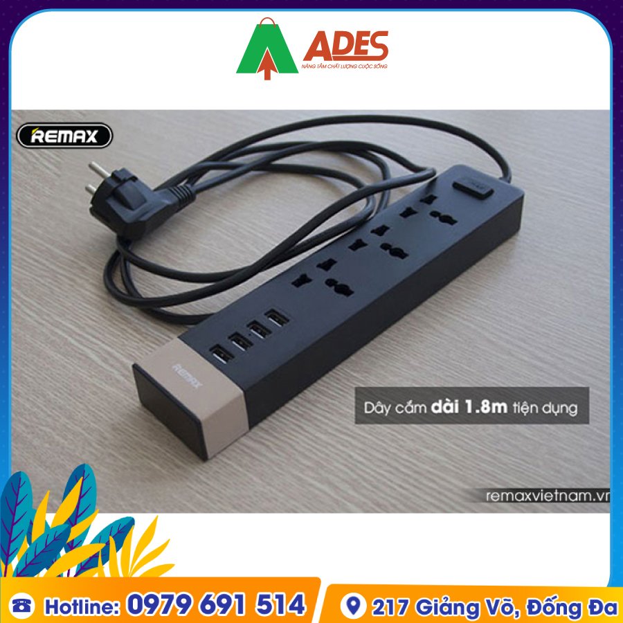 O Cam Dien Da Nang Tich Hop 4 Cong USB Remax RU-S2 chat luong