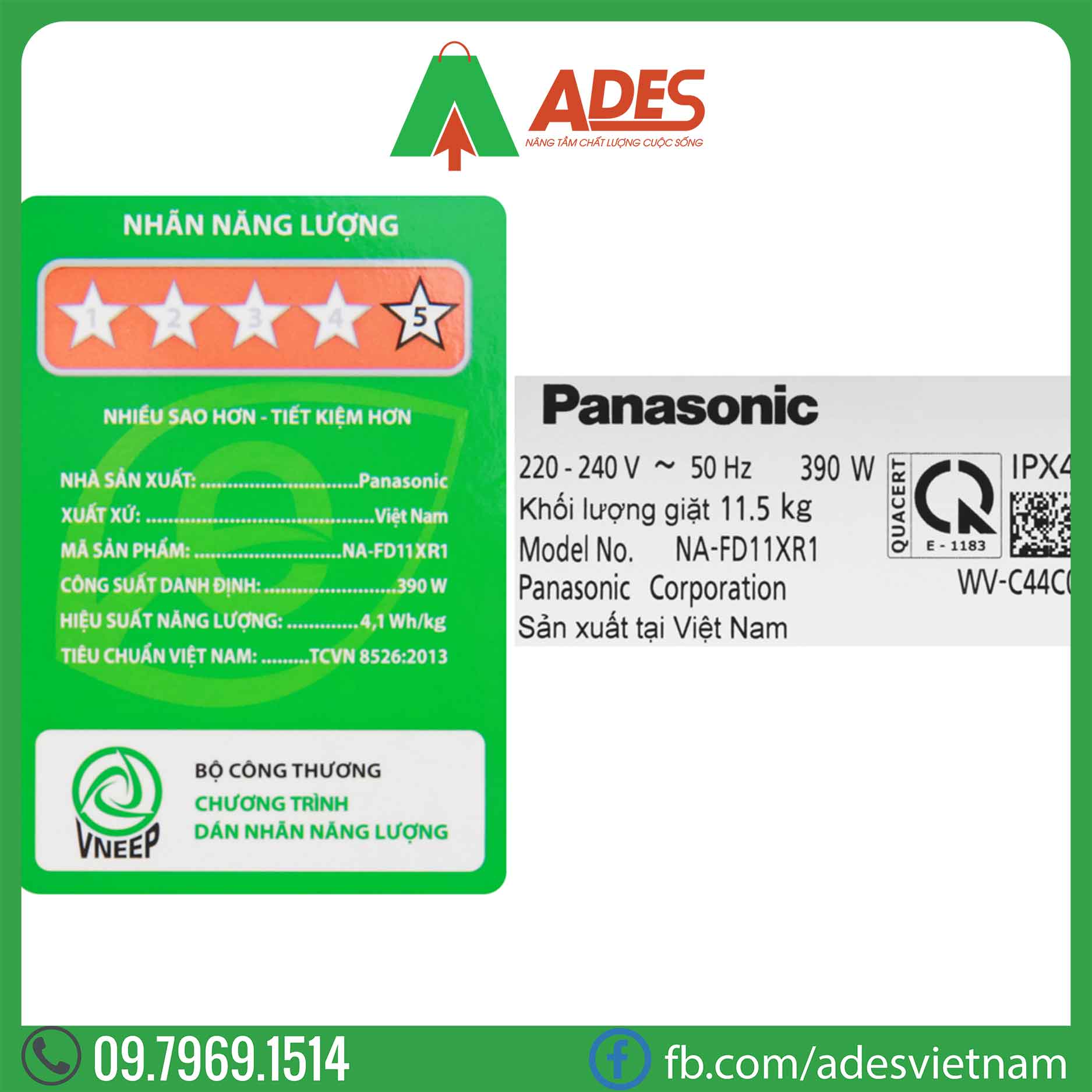 May giat Panasonic Inverter NA-FD11XR1LV