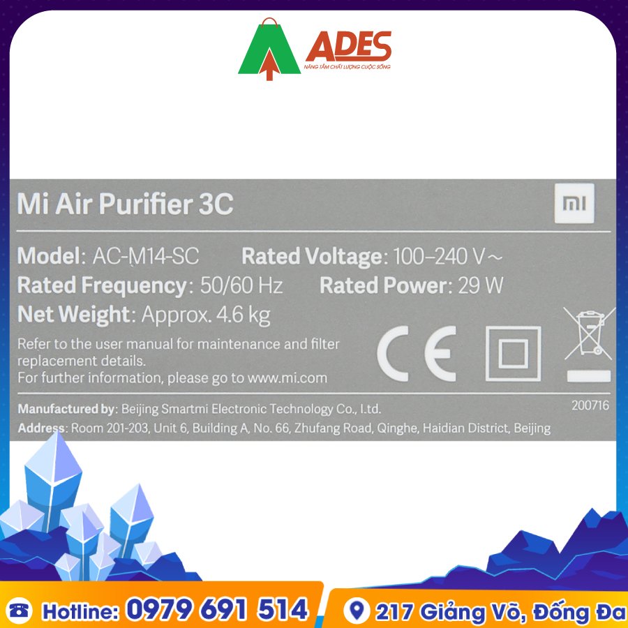 Xiaomi Mi Air Purifier 3C tiet kiem dien