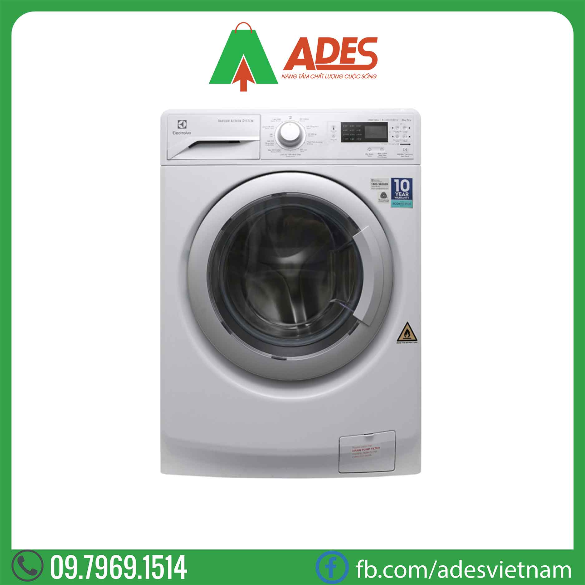 May giat say Electrolux Inveter 8kg EWW12853