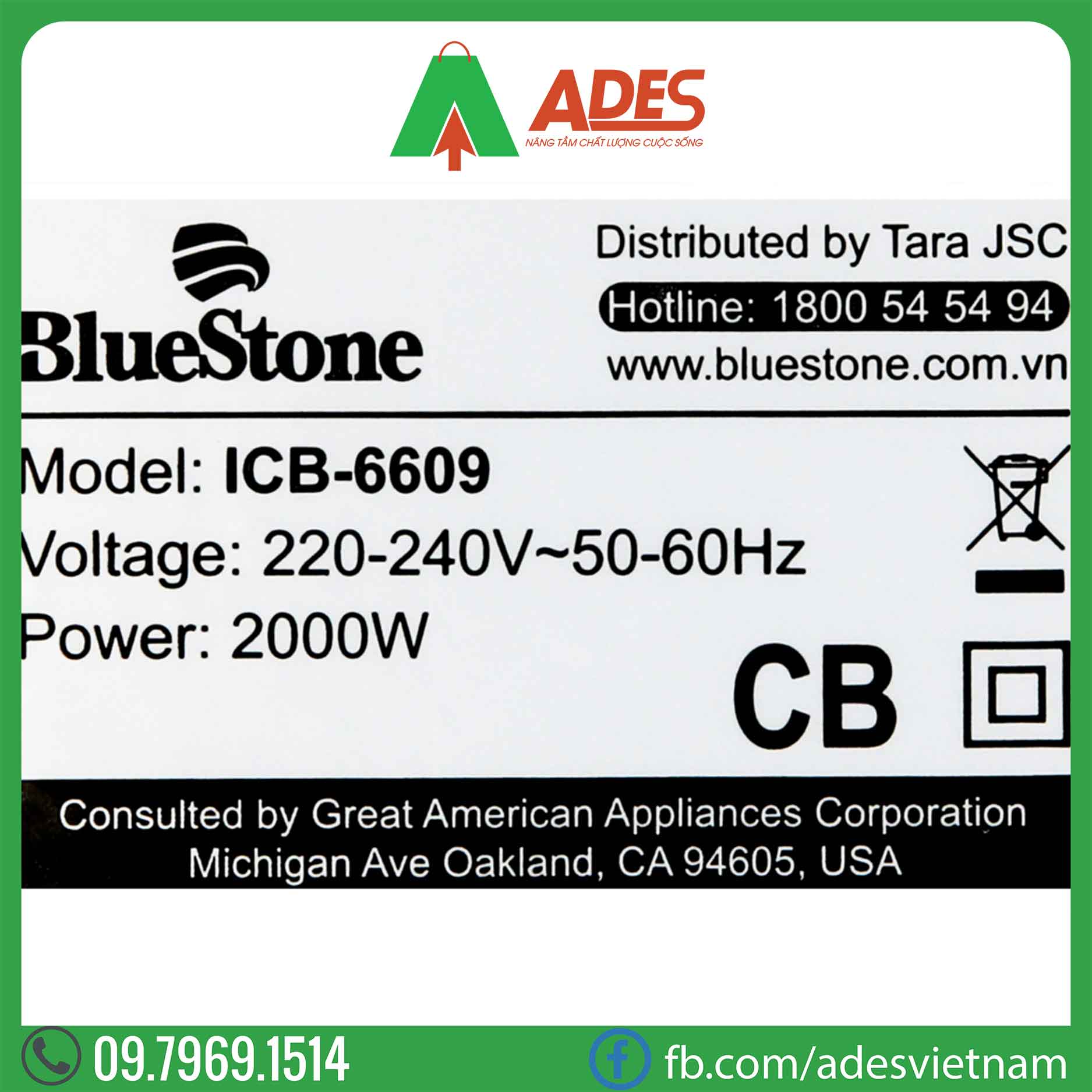 Bep tu Bluestone ICB-6609