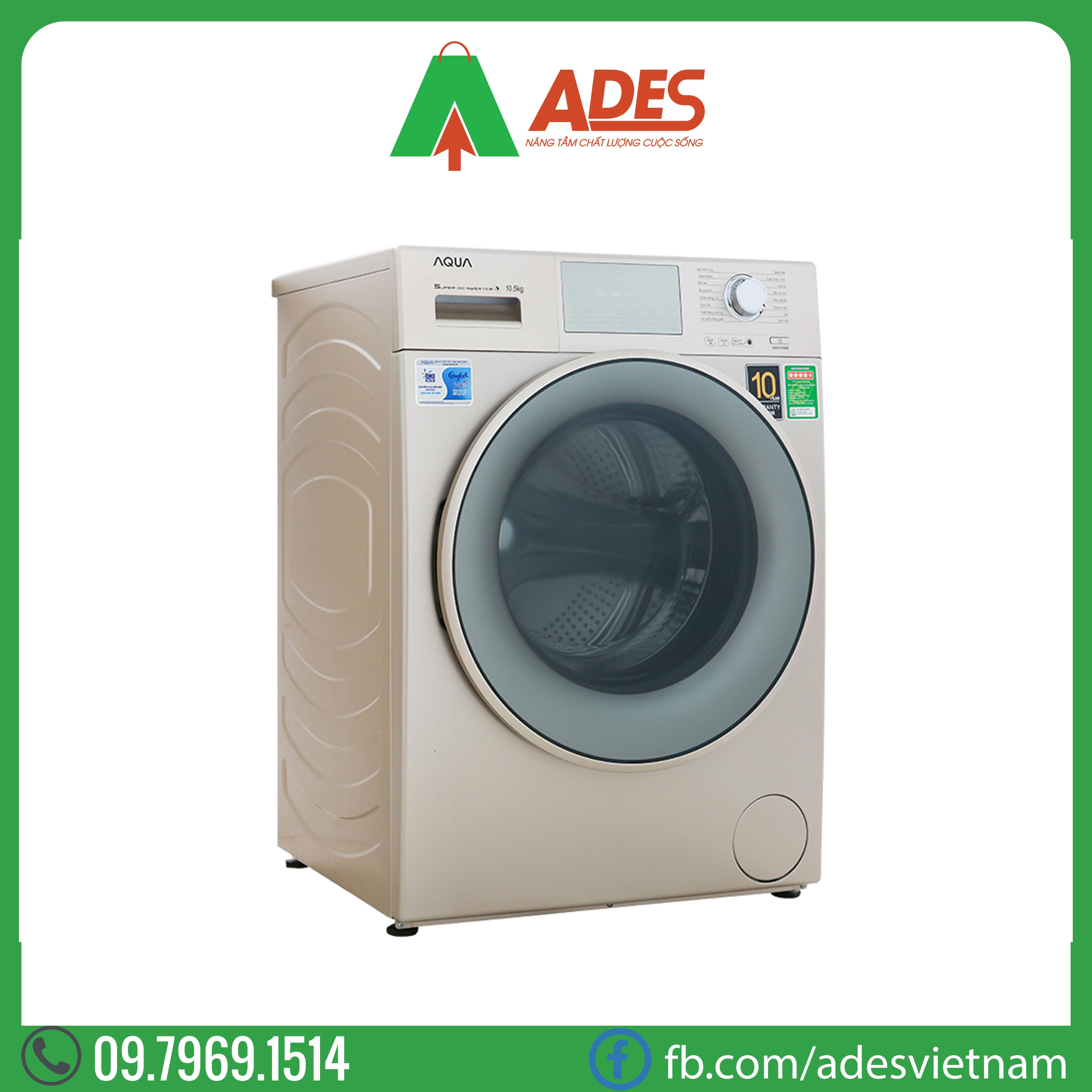 may giat aqua inverter 10.5 kg aqd-d1050e n | chinh hang, gia re