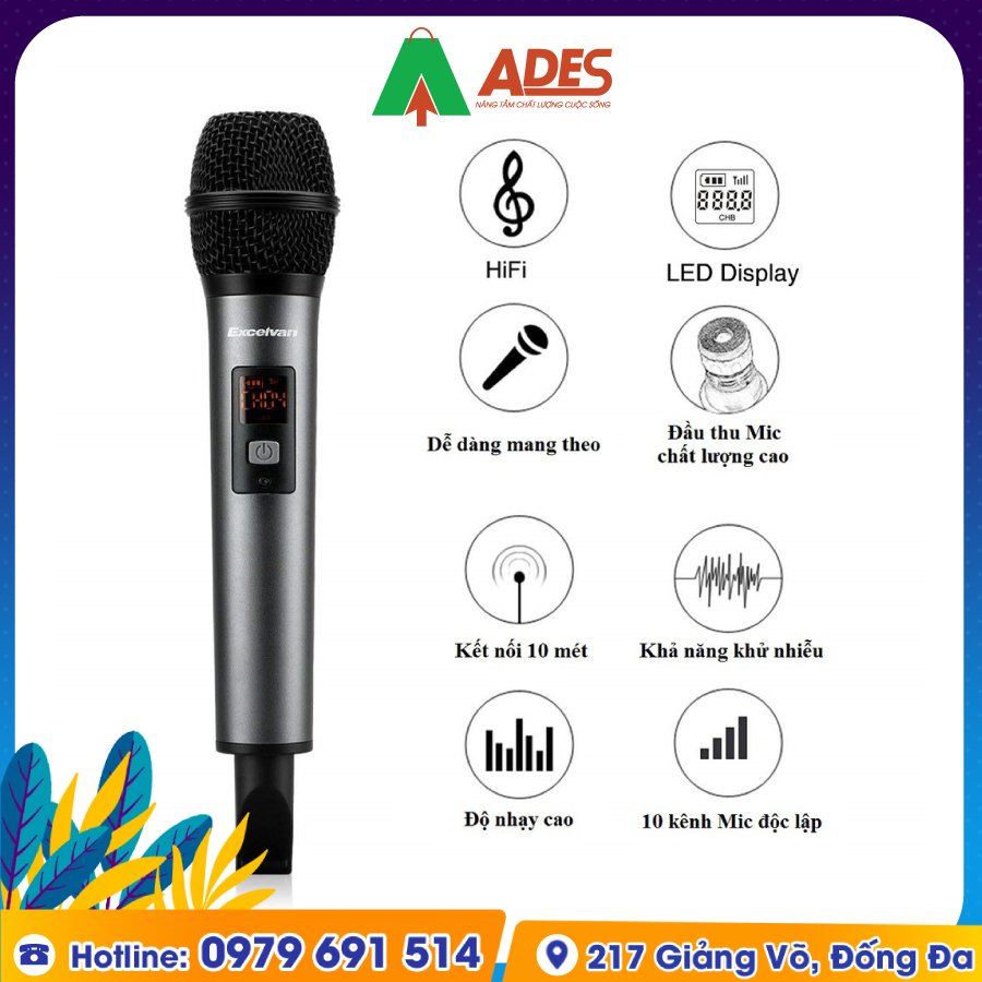 Mic Karaoke Excelvan K18V gia re