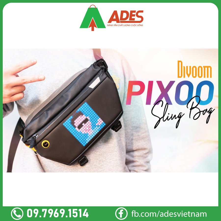 tui deo cheo man hinh LED Divoom Pixoo Sling Bag chat luong, gia re