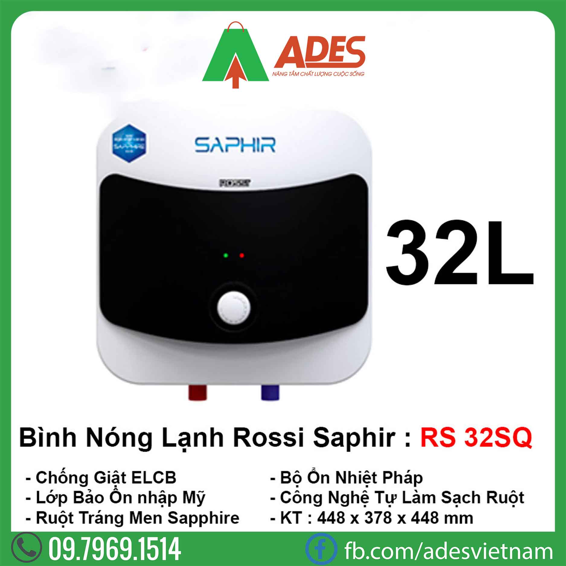 binh nong lanh Rossi Saphir RS-32SQ