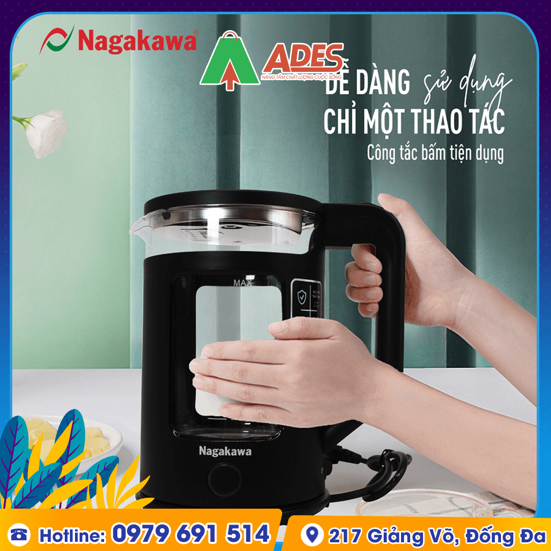 am sieu toc thuy tinh 1.7L Nagakawa NAG0317