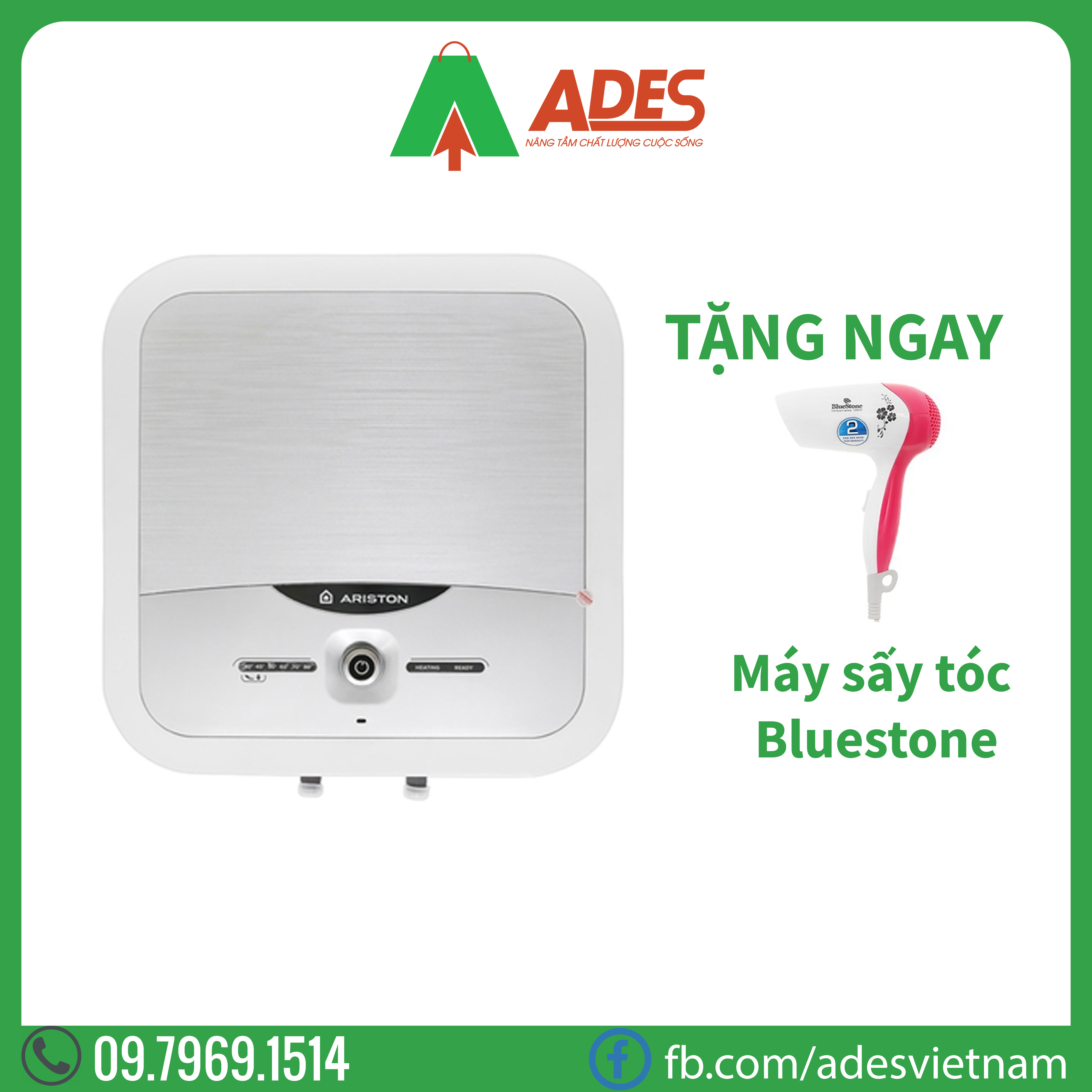 Binh nong lanh Ariston AN2 15 LUX 2.5 FE 15 lit