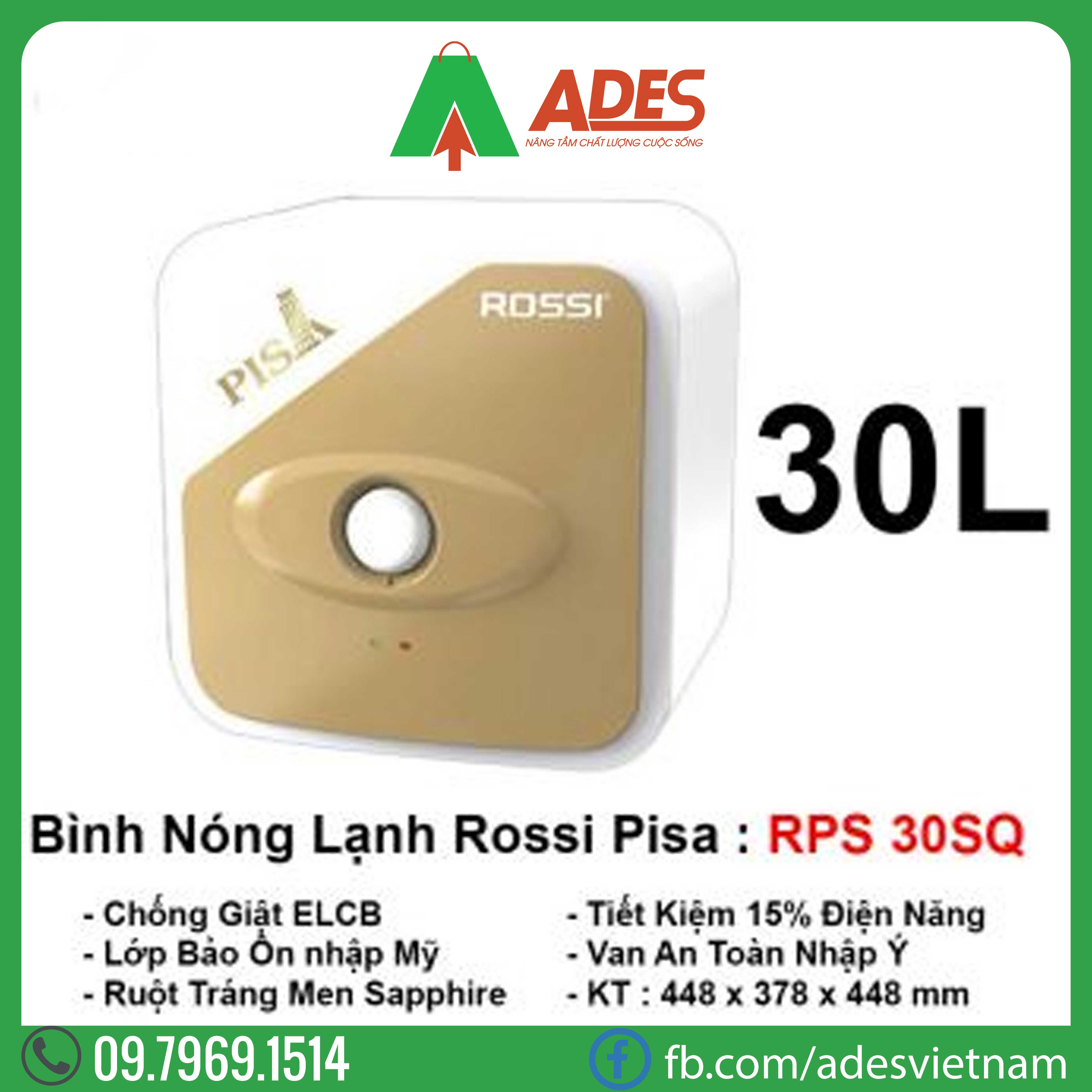 binh nong lanh Rossi Pisa RPS-30SQ