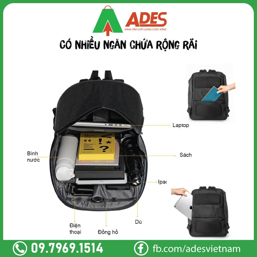 Divoom Pixoo Backpack co ngan chua do rong rai