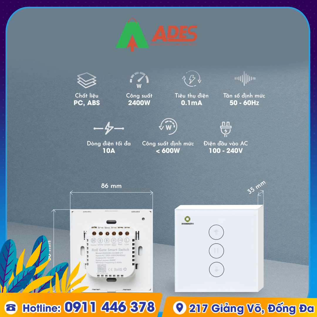 cong tac cua cuon thong minh Homekit SS-580