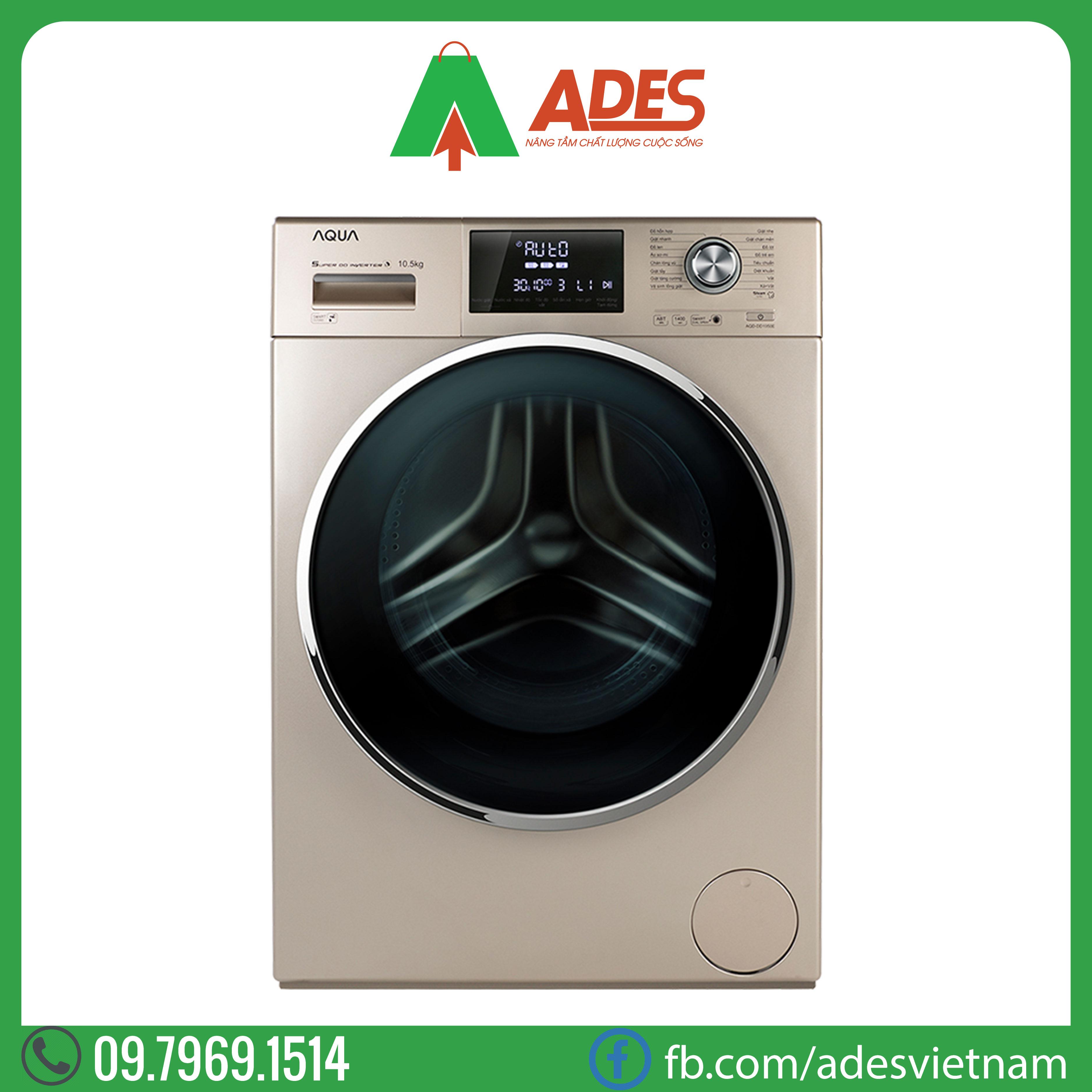 may giat aqua inverter 10.5 kg aqd-dd1050e n | chinh hang, gia re
