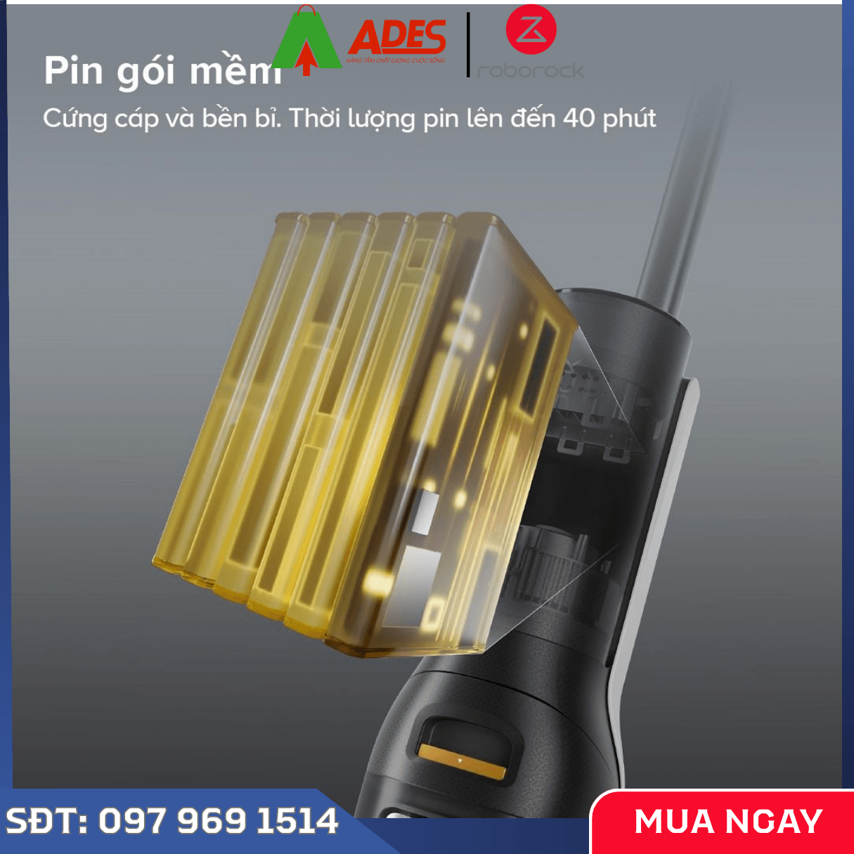 Máy Hút Bụi Cầm Tay Roborock F25 lực hút mạnh 20.000 Pa