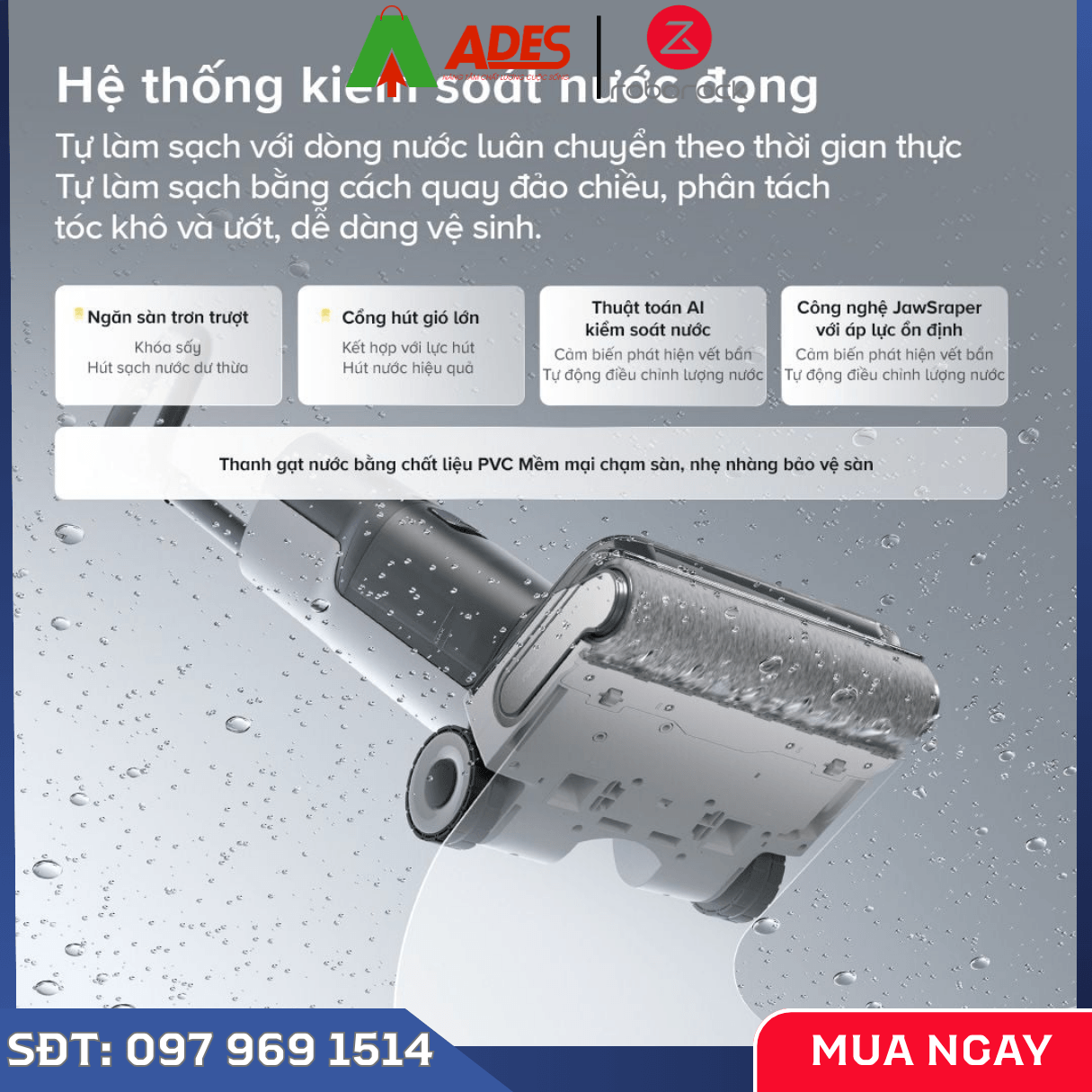 Máy Hút Bụi Cầm Tay Roborock F25 lực hút mạnh 20.000 Pa