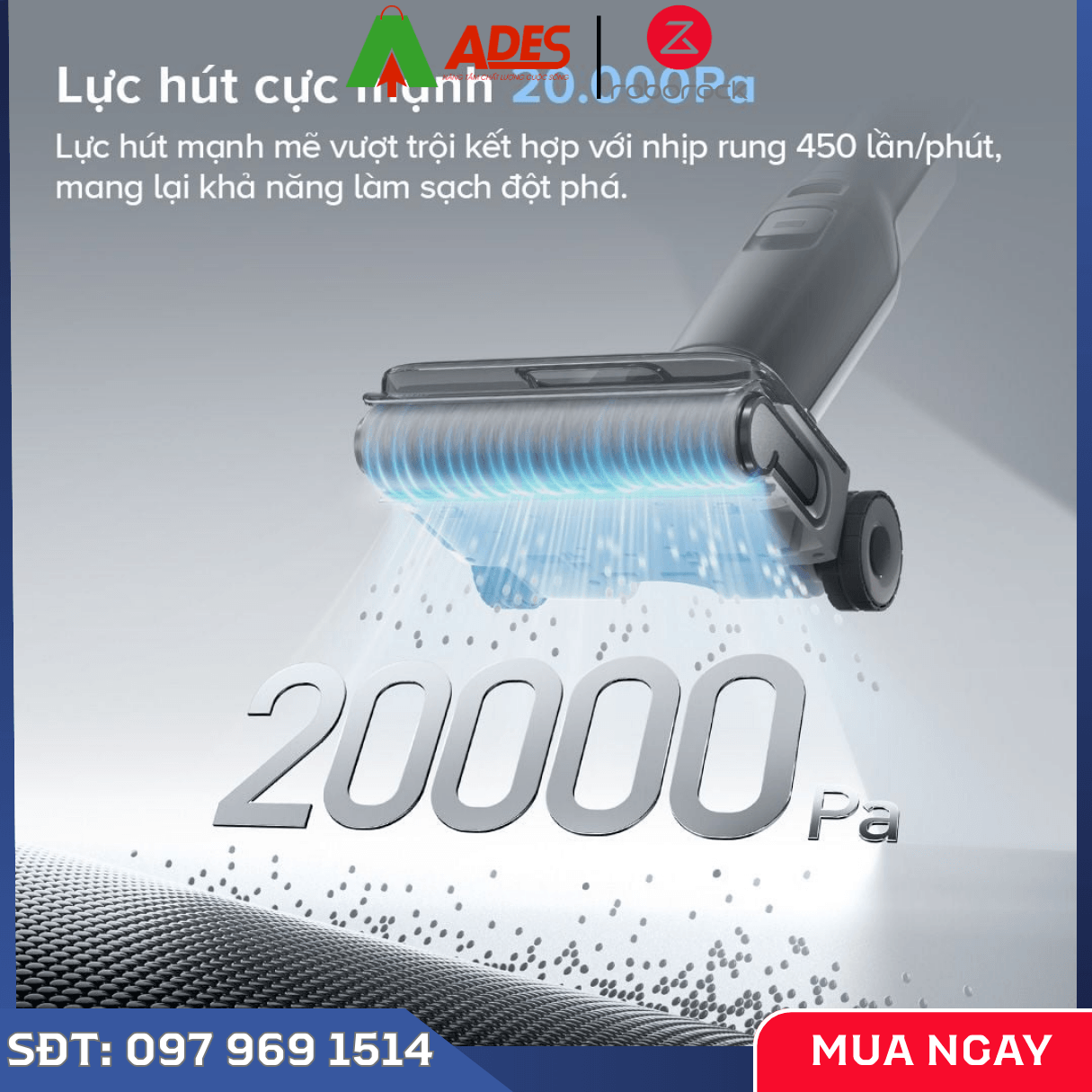 Máy Hút Bụi Cầm Tay Roborock F25 lực hút mạnh 20.000 Pa