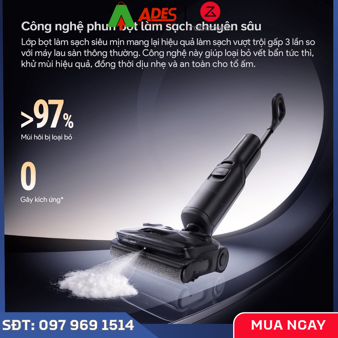 Máy hút bụi lau nhà cầm tay Roborock F25 ACE Pro lực hút 25.000 Pa