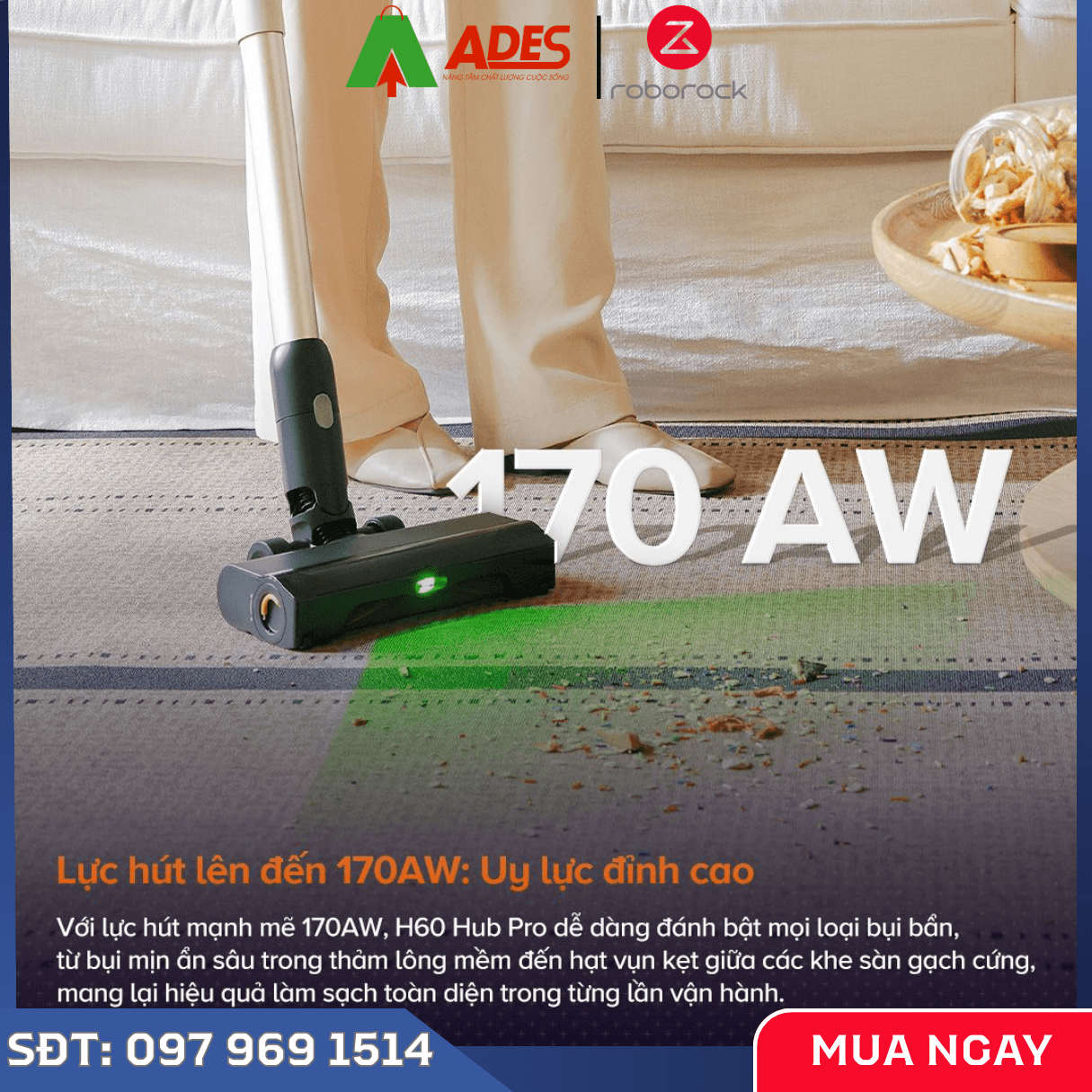 Máy Hút Bụi Cầm Tay Không Dây Roborock H60 Hub Pro