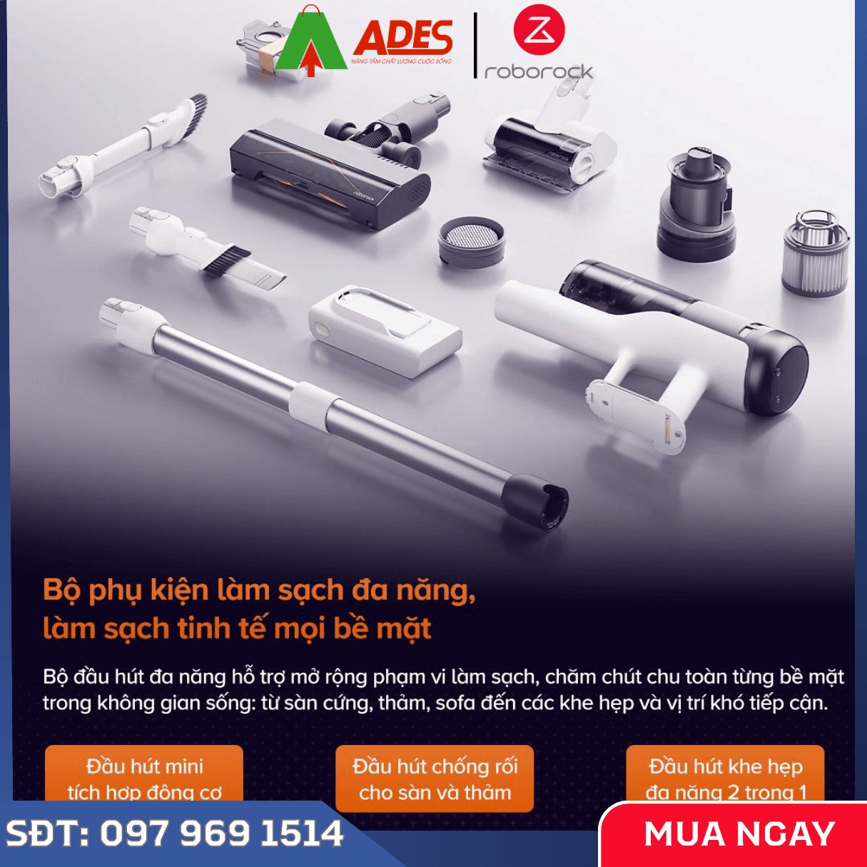 Máy Hút Bụi Cầm Tay Không Dây Roborock H60 Hub Pro