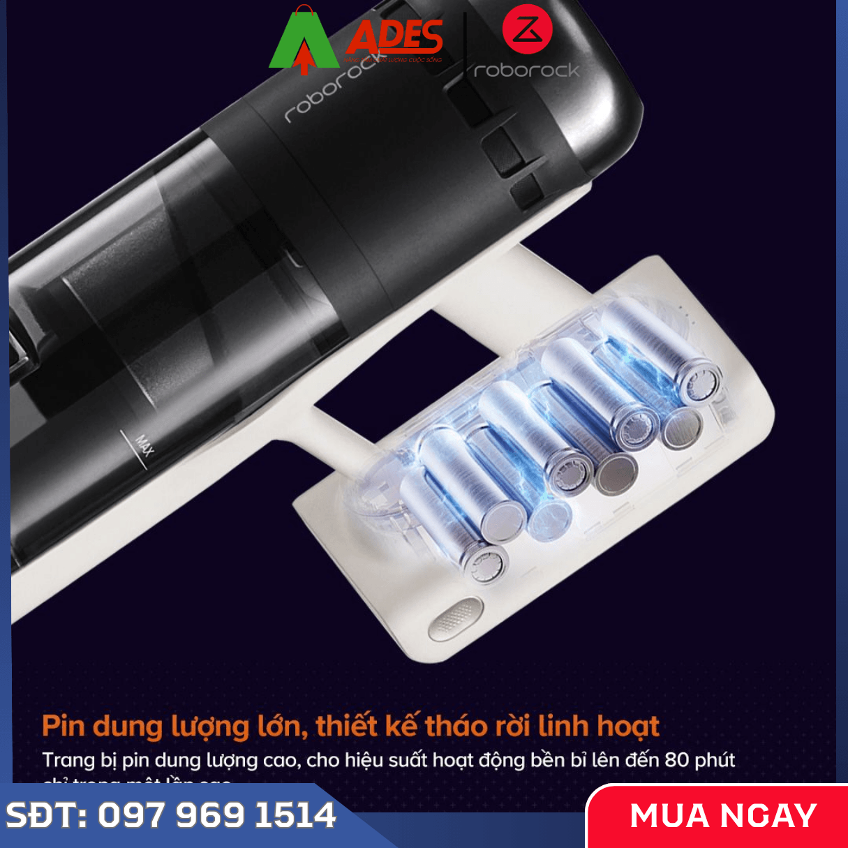 Máy Hút Bụi Cầm Tay Không Dây Roborock H60 Hub Pro