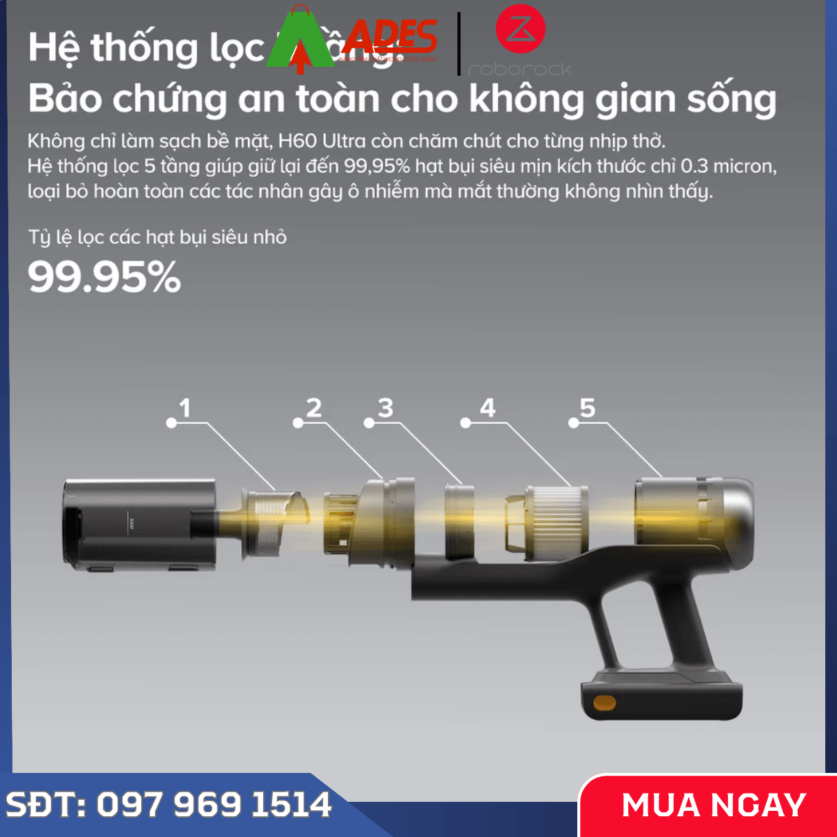 Máy Hút Bụi Cầm Tay Không Dây Roborock H60 Ultra