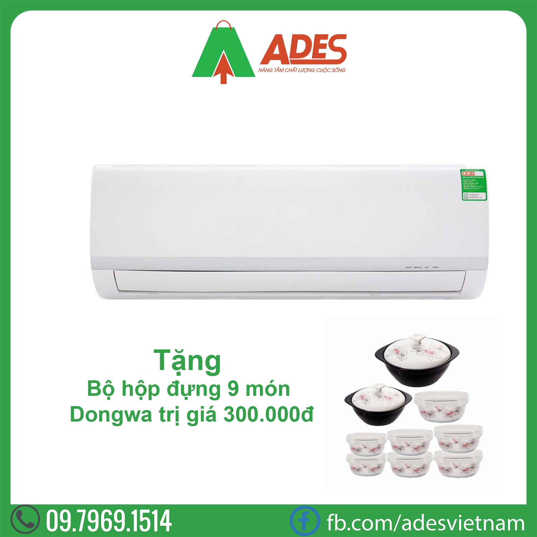 Dieu hoa 1 chieu Midea 2 HP MSAFB-18CRN8 18000BTU