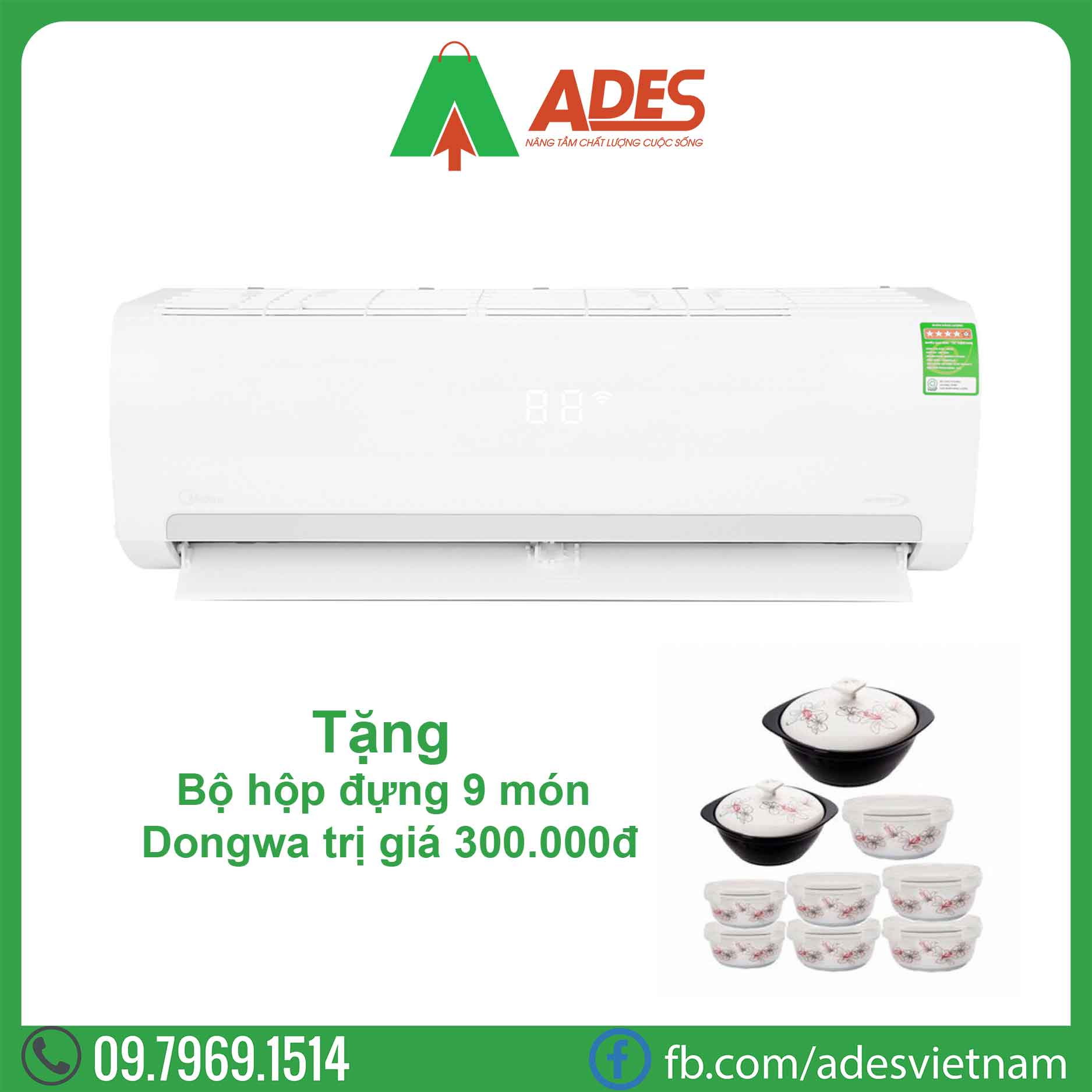 Dieu hoa 1 chieu Midea Inverter 18.000BTU MSMAI-18CRDN1