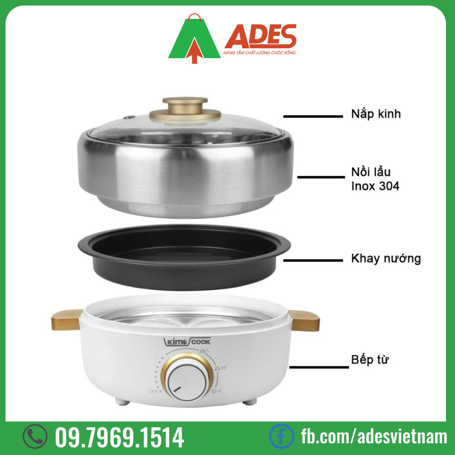 Noi lau nuong da nang mini Kims Cook MC520I