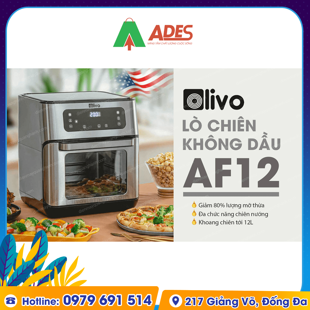 Nồi Chiên Không Dầu OLIVO AF 12