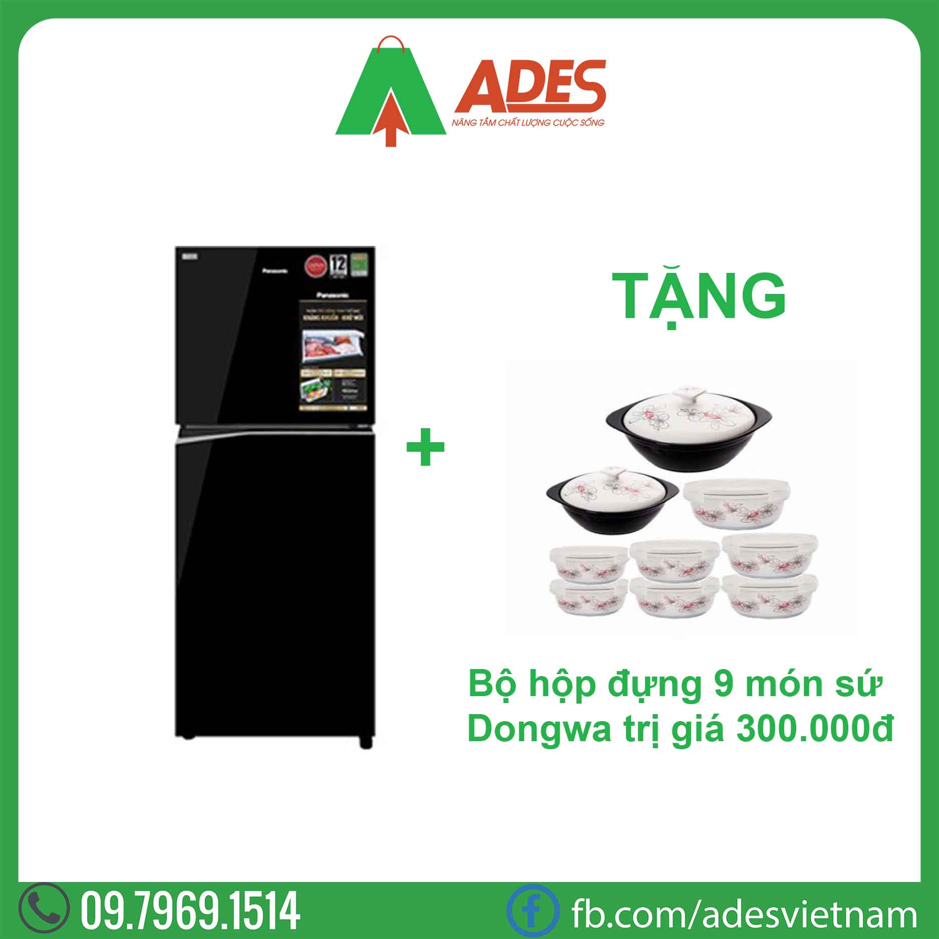 Tu lanh Panasonic Inverter NR-BL351GKVN