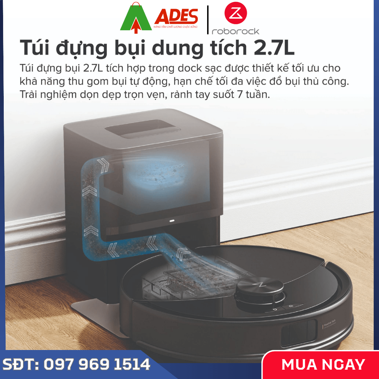 Robot Hút Bụi Lau Nhà Roborock Q10 VF+