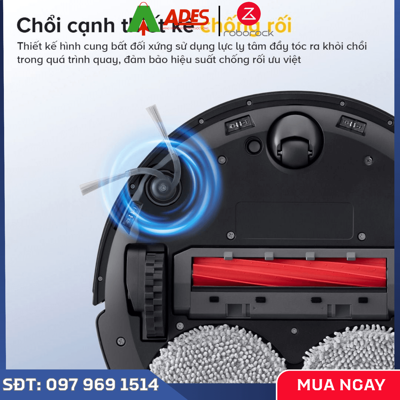 Robot hút bụi Roborock QR 798 lực hút mạnh, lau nhà sạch, tránh vật cản thông minh