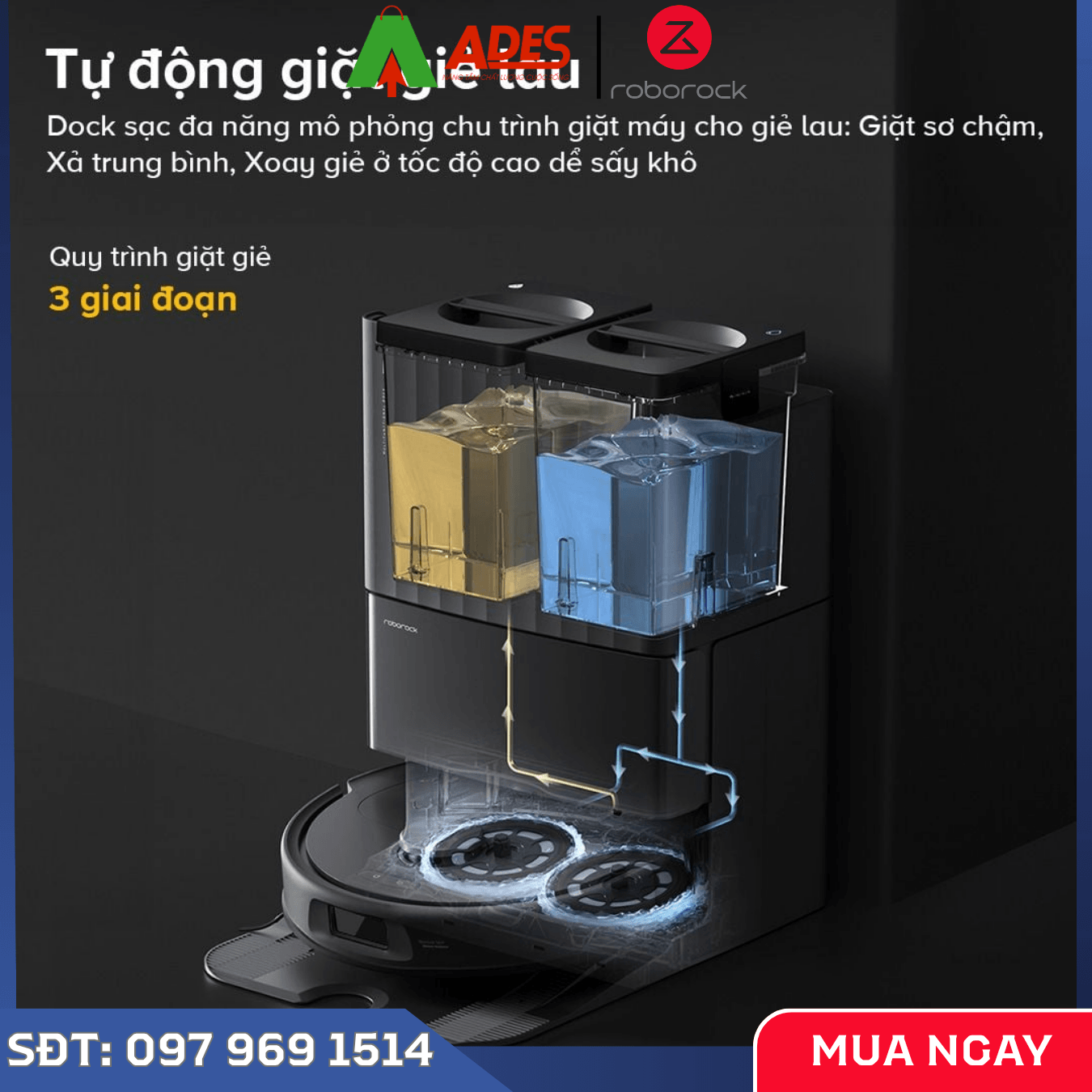 Robot hút bụi Roborock QR 798 lực hút mạnh, lau nhà sạch, tránh vật cản thông minh