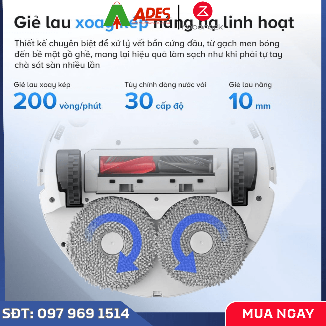 Robot Hút Bụi Lau Nhà Roborock Qrevo 5AE