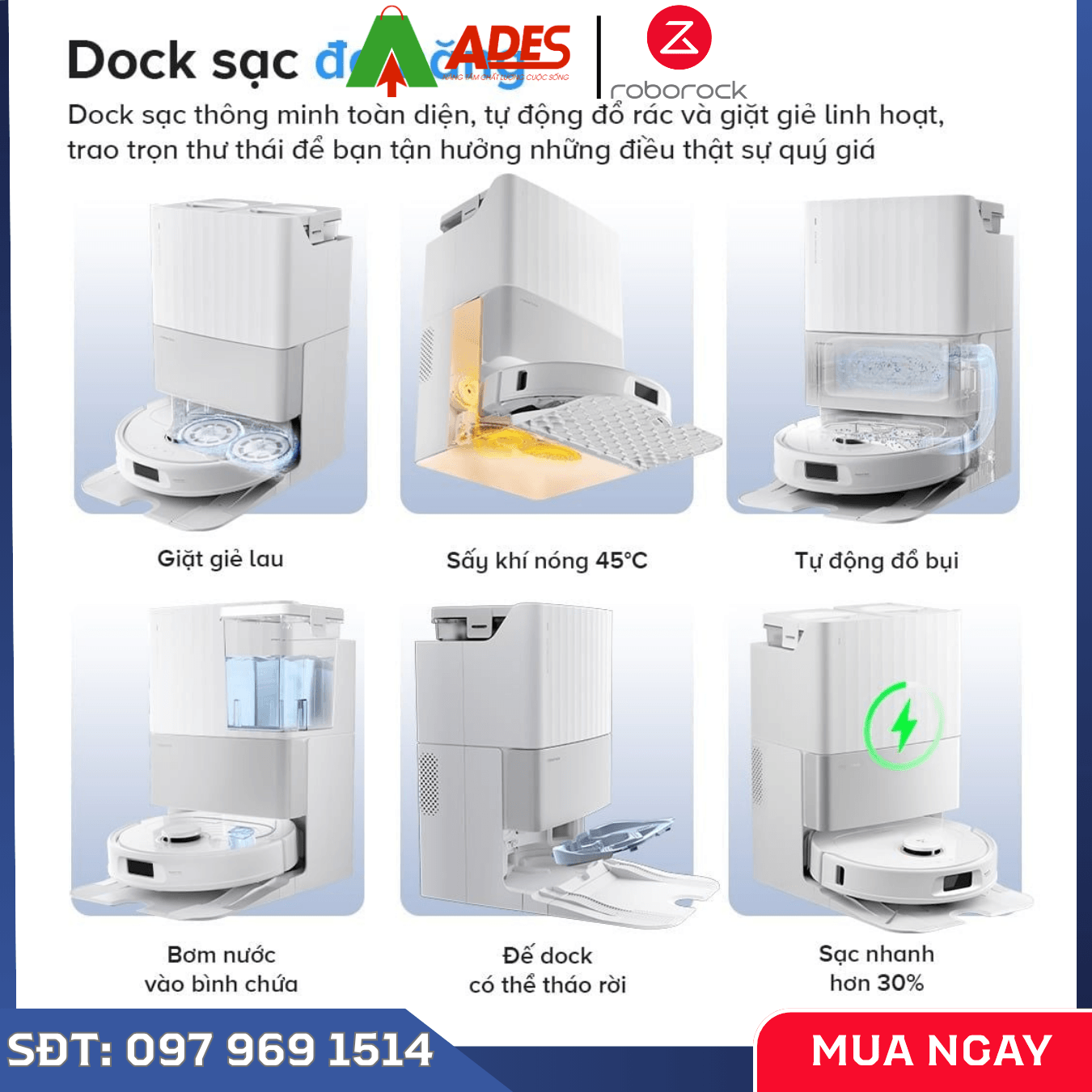 Robot Hút Bụi Lau Nhà Roborock Qrevo 5AE