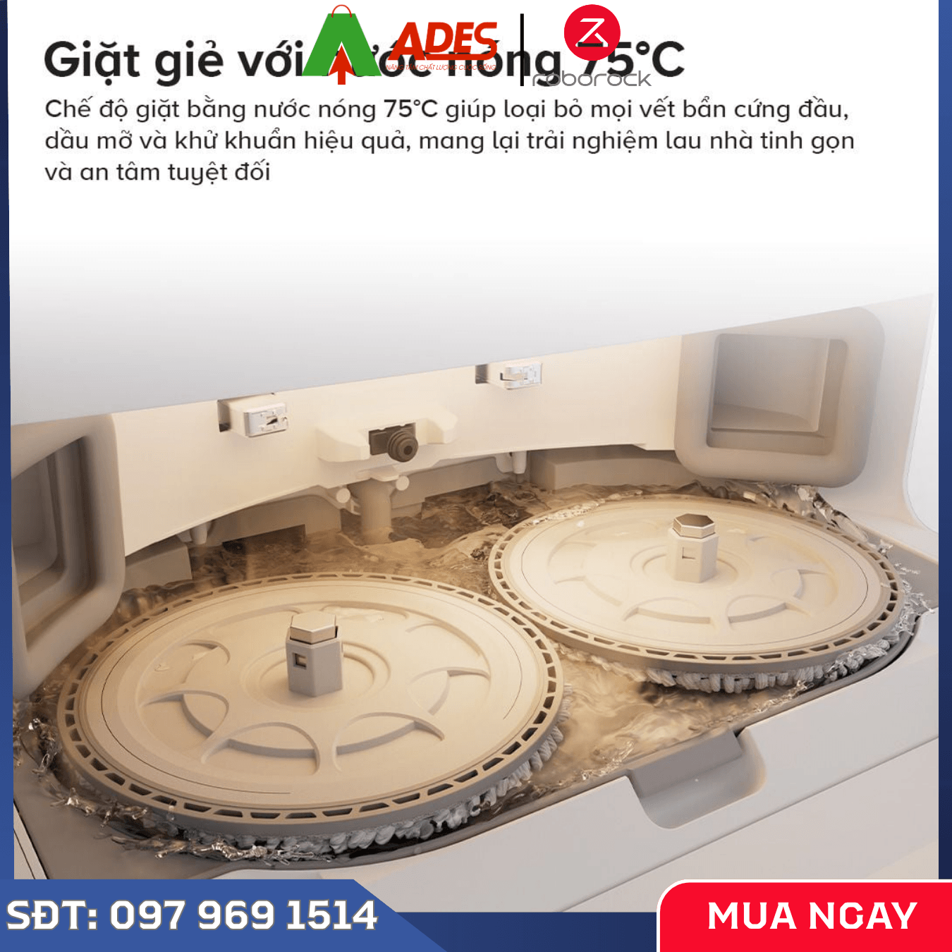 Công nghệ lau xoay kép và tự động nâng giẻ