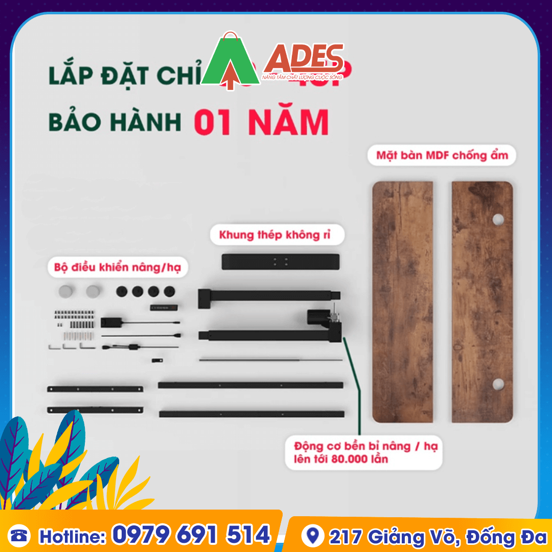 Ban nang ha Hilock Smart Desk V2