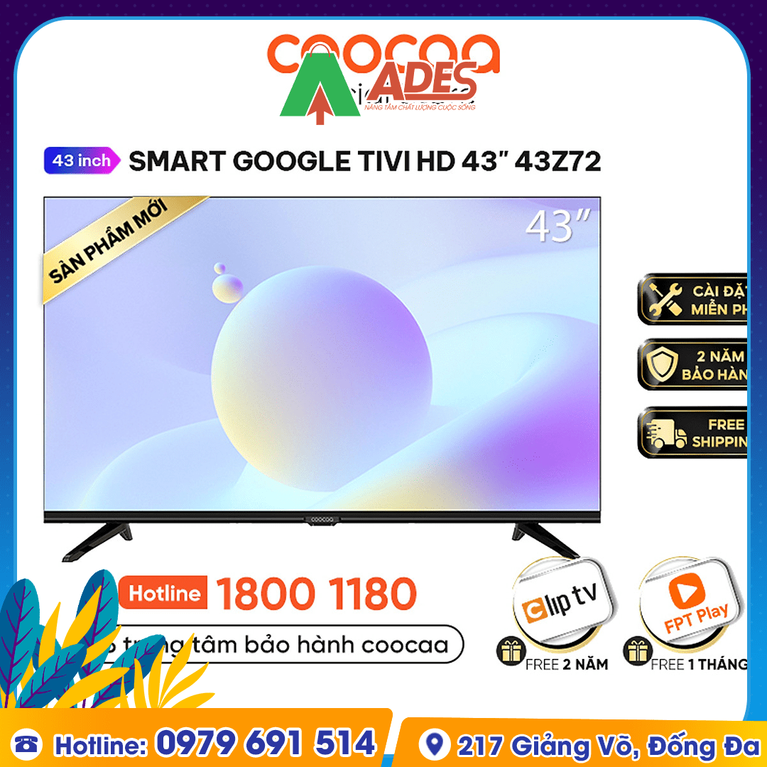 Smart TV Coocaa HD 43 inch 43Z72