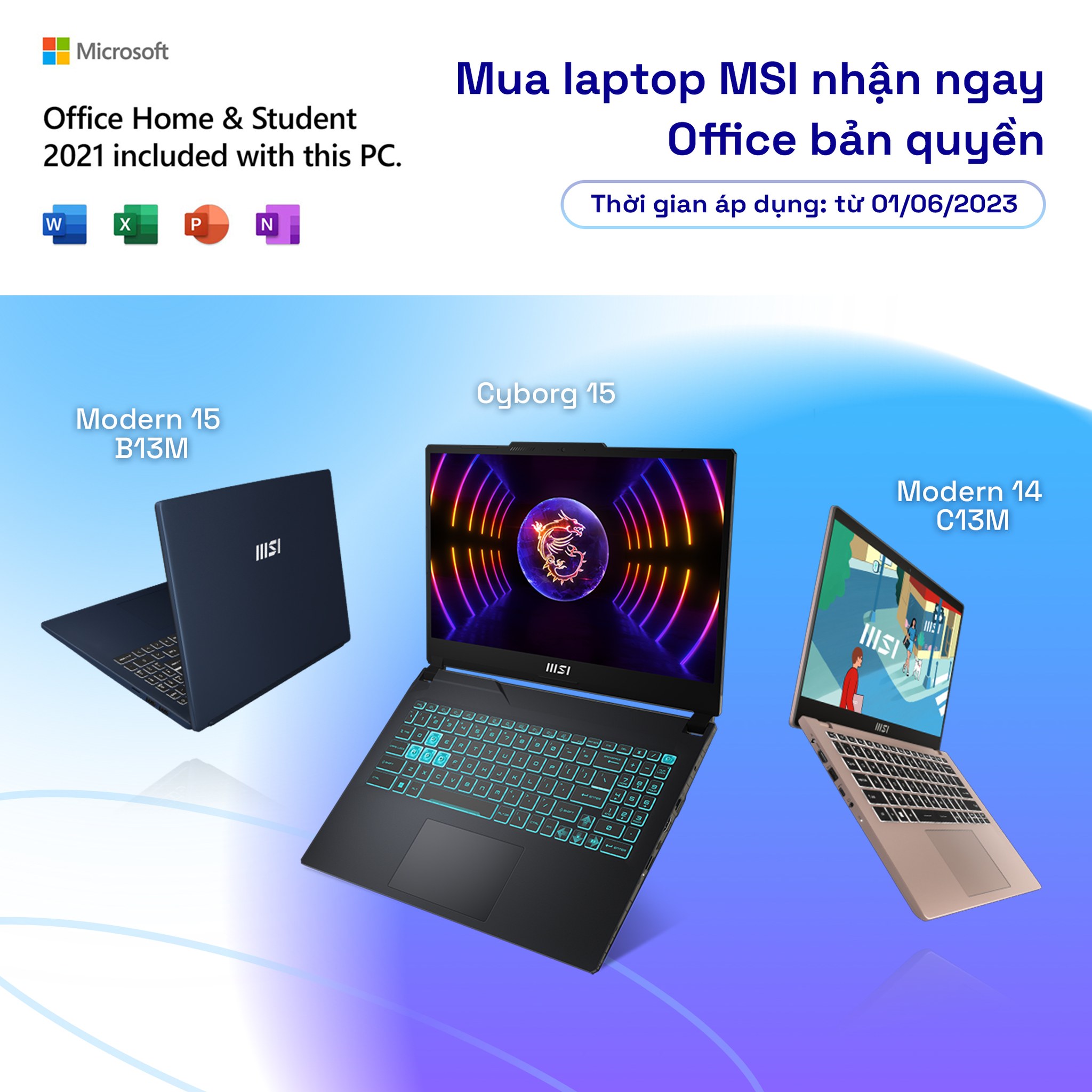 MUA LAPTOP MSI - NHẬN NGAY OFFICE BẢN QUYỀN VĨNH VIỄN