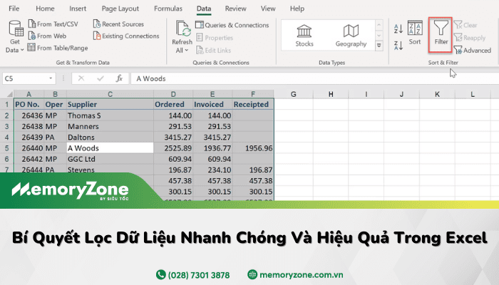 Bí Quyết Lọc Dữ Liệu Nhanh Chóng Và Hiệu Quả Trong Excel