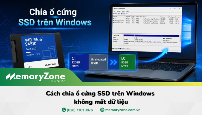 Cách chia ổ cứng SSD trên Windows không mất dữ liệu