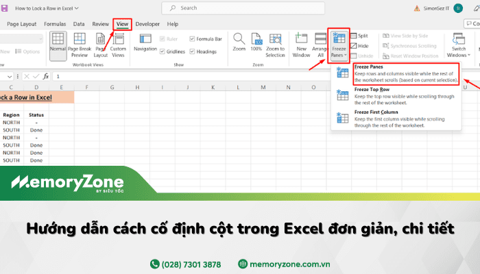 Tăng Năng Suất Công Việc Với Kỹ Năng Cố Định Cột Trong Excel