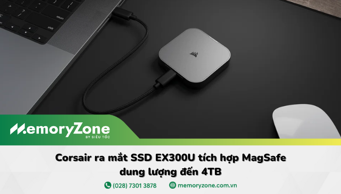 SSD EX300U - Ổ cứng di động tốc độ 1.100MB/s, hỗ trợ MagSafe tiện lợi