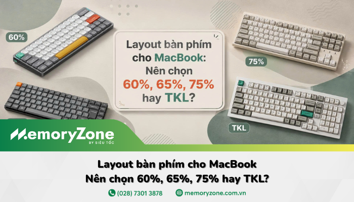 Layout bàn phím cho MacBook: Nên chọn 60%, 65%, 75% hay TKL?