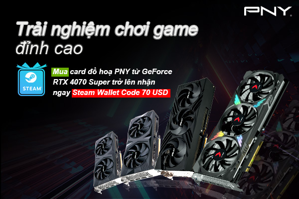 MUA CARD ĐỒ HOẠ PNY - NHẬN NGAY STEAM WALLET CODE 70 USD