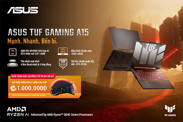 [CTKM] MUA ASUS TUF GAMING A15 - NHẬN QUÀ ĐỘC QUYỀN TỪ ROG