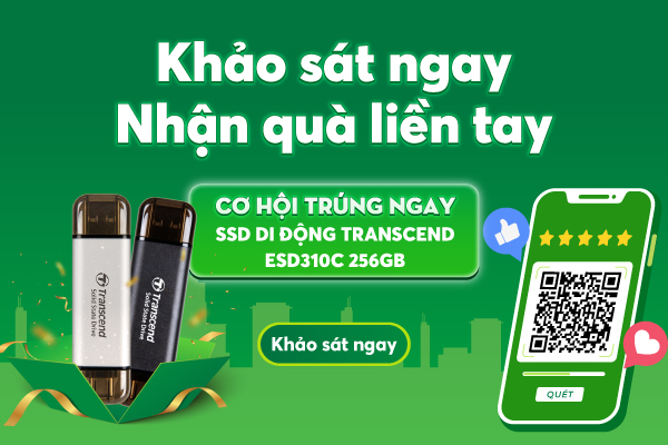 Tham gia khảo sát - Cơ hội trúng ngay SSD Di động Transcend