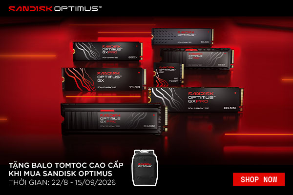 SanDisk Optimus GX | Mua SSD, nhận ngay balo Tomtoc