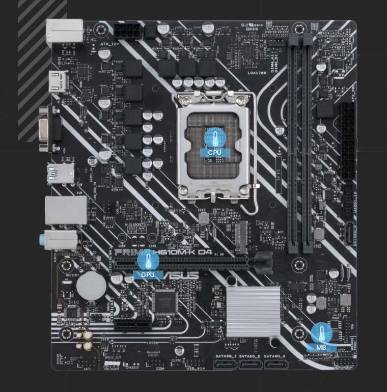 Mainboard Asus H610M-K Prime DDR4 4 asus prime h610m k d4 3