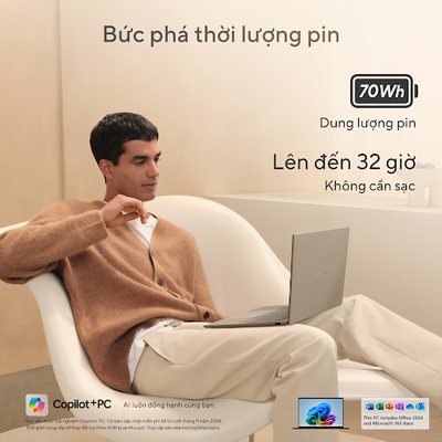 ASUS Zenbook A14 UX3407 sở hữu viên pin cực trâu, cực khủng